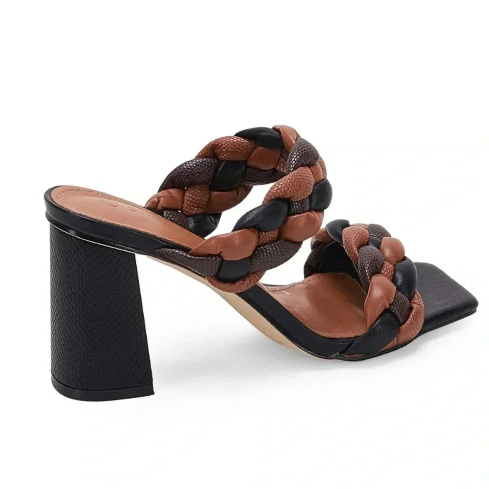 Women Braided Heeled Sandals size 9